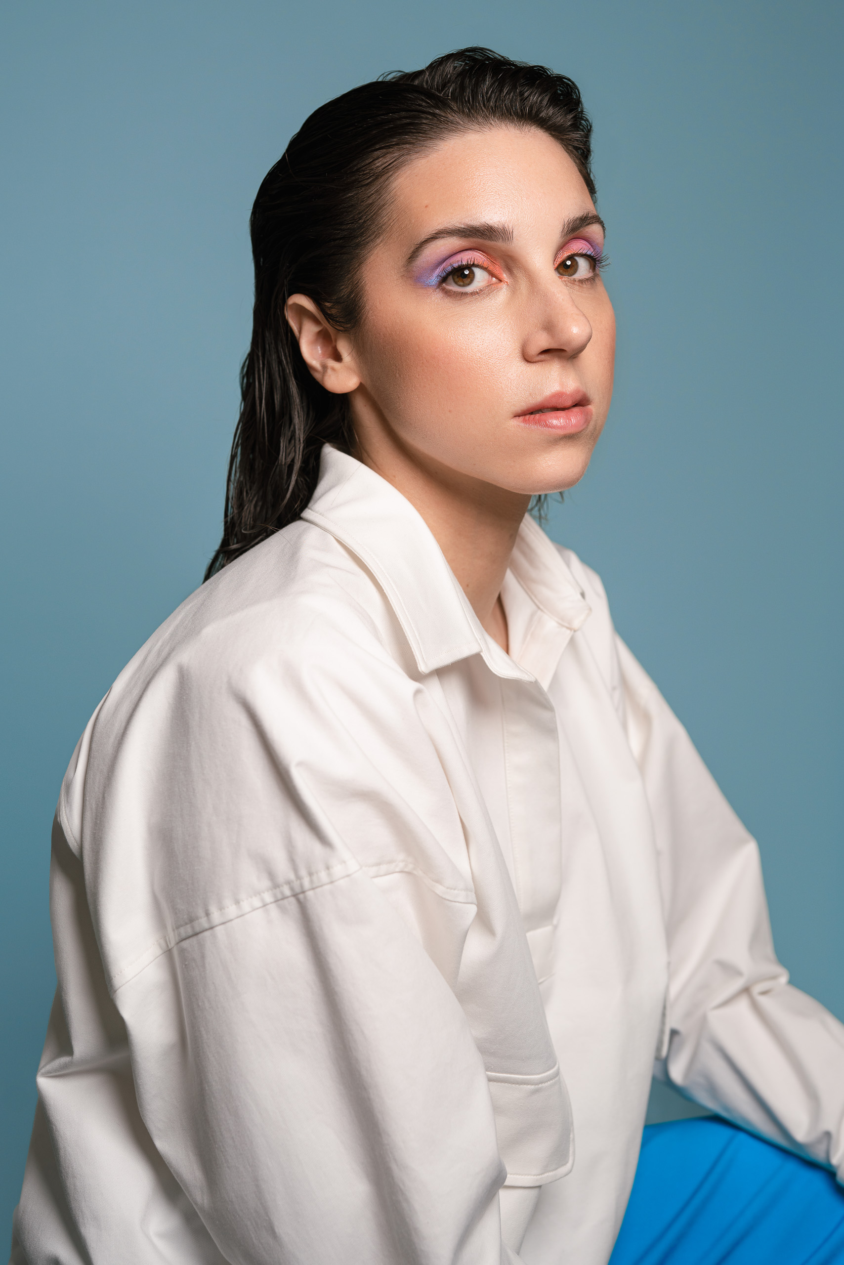 Foto ritratti di Cecilia Molinari una cantante lirica donna in studio fotografico a Rotterdam.