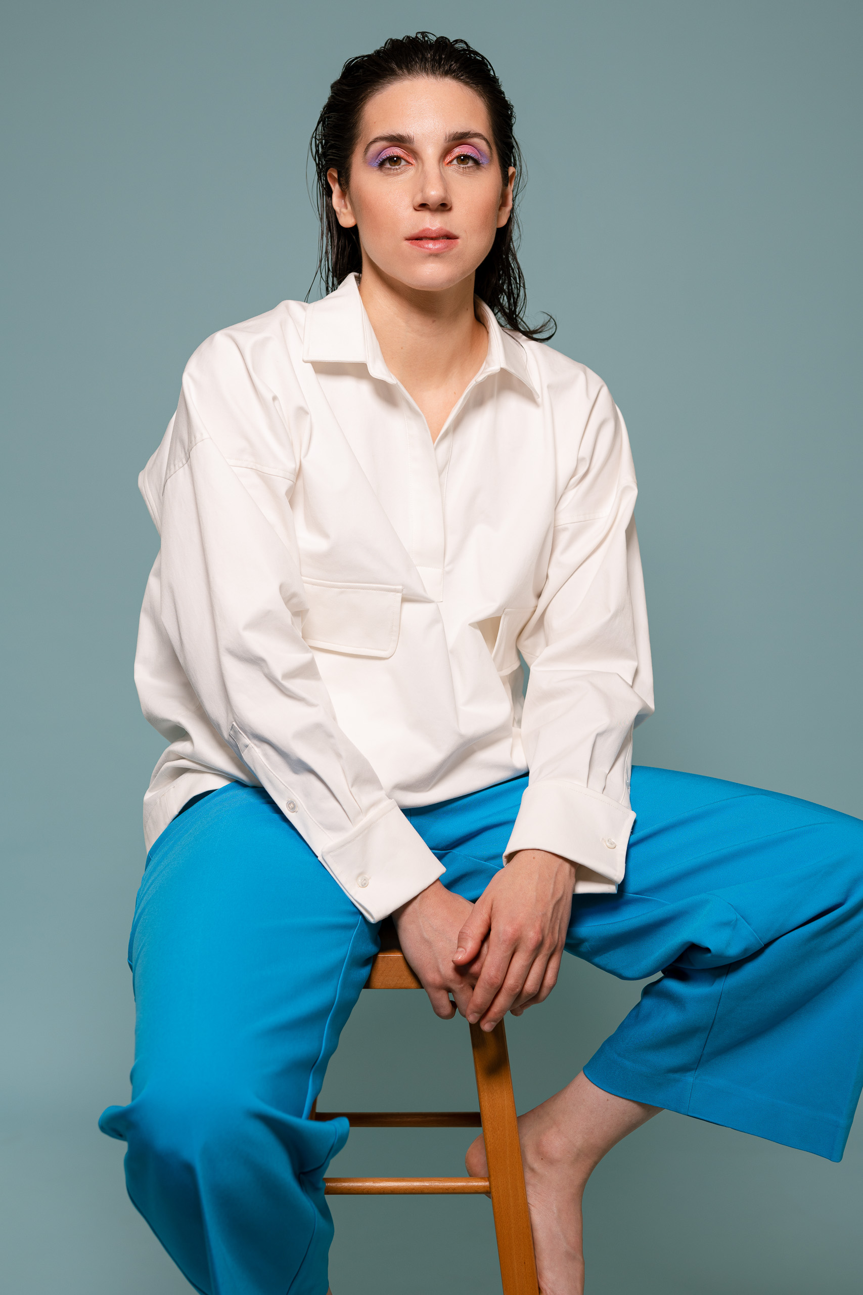 Foto ritratti di Cecilia Molinari una cantante lirica donna in studio fotografico a Rotterdam.